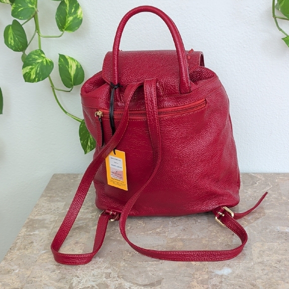 NWT Mario Valentino Red Studded Backpack - Picture 4 of 13